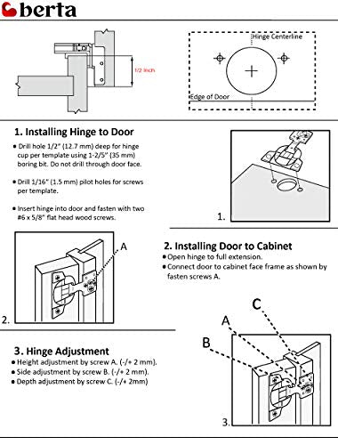 10-Pack 1/2" Overlay Soft Close Face Frame Kitchen Cabinet Hinges - size: 1/2 Inch