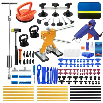 Paintless Dent Repair Kit PDR with T-Bar Slide Hammer for Hail Damage - size: Dent Puller Kit-139 Pack