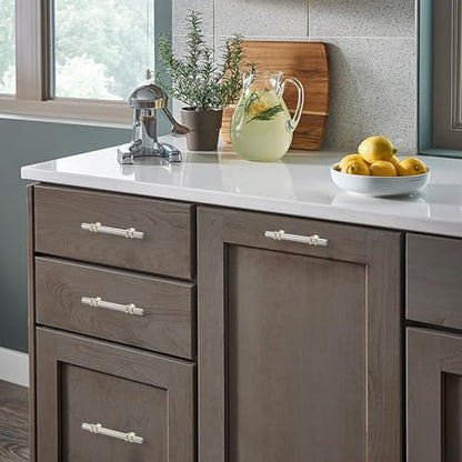 Kitchen Cabinet Handles 7-1/2 Inch 10 Pack, Brushed Nickel and Gold Cabinet Pulls, Silver Gold Drawer Pulls for Dresser Bathroom Two Tone Kitchen Hardware, Zinc Alloy Base - color: Brushed nickel&Gold, size: Hole Center:7-1/2 Inch(192mm)