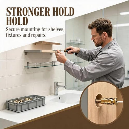 100 Pcs Hinge Repair Screw Set with Anchor Kit & Box