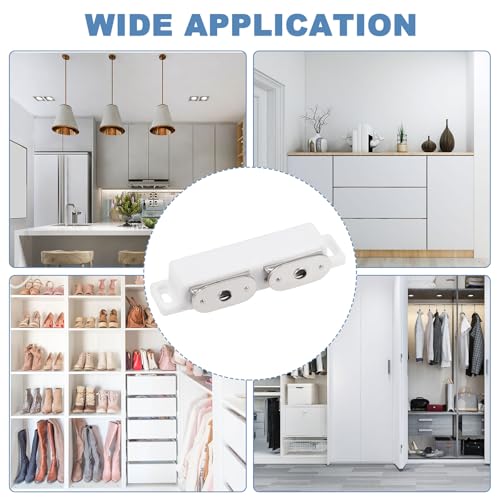 uxcell Double Magnetic Latches Catch for Cabinet Door Cupboard 3" Long White - color: White