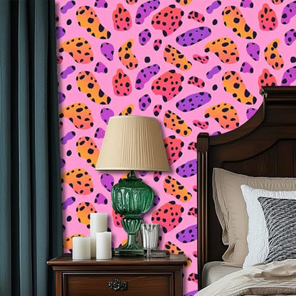 HOMETITUTE Leopard Spot Peel and Stick Wallpaper 118.1x17.7 Inch Vinyl - color: Abstract Leopard Spot