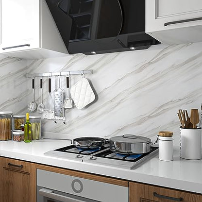 Sevalo Marble Contact Paper Peel and Stick Countertop Waterproof 15.7×78.7” - size: 17.5“×78.7”