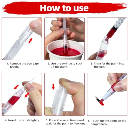 Fillable Touch Up Paint Pen,Refillable Paint Brush for Wood,3 Pack