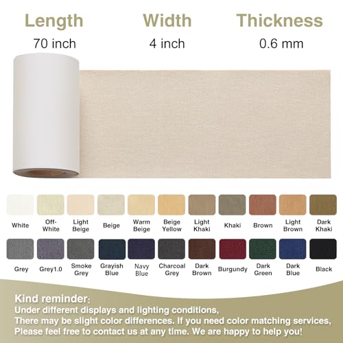 Gheeidau Canvas Repair Tape 4×70 Inch Waterproof Self-Adhesive Fabric Repair Patch for Repairing Boat Covers,Tents,Patio Umbrellas,Car Seats,Luggage,Sofas.(Light Beige) - color: Light Beige, size: 4"×70"