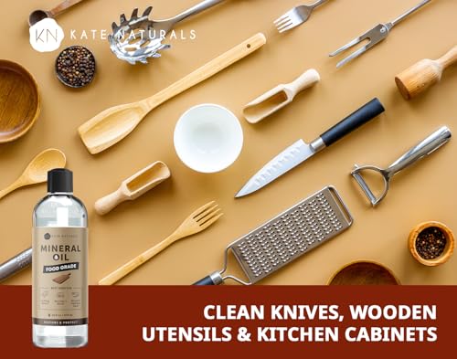 Kate Naturals Mineral Oil for Wood Cutting Board, Food Grade, Odorless,16oz - size: 16 fl oz