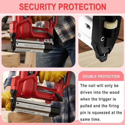 18GA Cordless Nail Gun and Stapler, 2-in-1 Brad Nailer, No Battery