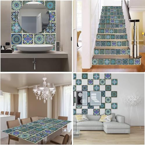 Moroccan Wall Stickers Peel and Stick Backsplash for Kitchen,Stick on Tiles