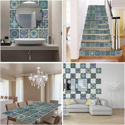 Moroccan Wall Stickers Peel and Stick Backsplash for Kitchen,Stick on Tiles