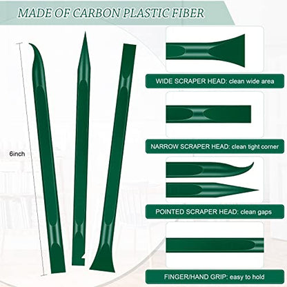 Honoson 6 Pcs Non-scratch Plastic Scraper Cleaning Tool, Green Color - color: Green Color