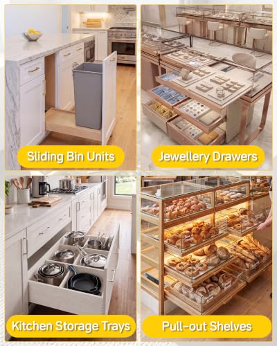 Onemake 16" Bottom Mount Drawer Slides, Soft Close Full Extension, 1 Pair - size: 16 Inch