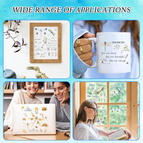 Wxiben 12 Pcs Dragonfly Rub on Transfers for Crafts and Furniture - style: Dragonfly