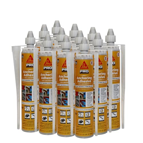 SIKA AnchorFix-2 High-Performance Construction Adhesive, 12-Pack, 10.1 Oz – Fast-Curing Epoxy for Anchoring in Concrete, Masonry & Steel, Solvent-Free, Ideal for Heavy-Duty Projects - style: Anchoring Adhesive (Pack of 12)