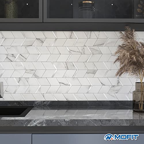 Kitchen Peel and Stick Backsplash Tiles Diamond White Silver 5pcs - color: White Silver, size: 5sheets