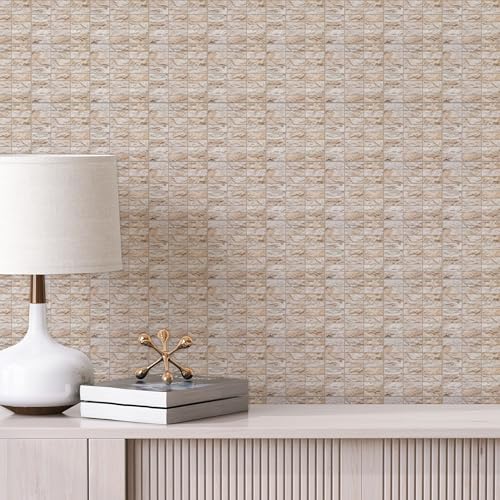 Main Street Peel and Stick Wallpaper Tiles, Stone Wall, 24-Pack - color: Stone Wall