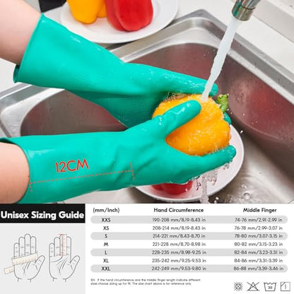 Vgo... Latex Reusable Household Gloves,Cleaning Gloves,Long Cuff (HH4601,S) - color: Green, size: Small