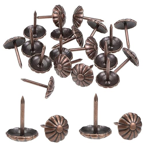 Upholstery Tacks,200pcs 7/16 Inch Furniture Tacks Nails,Upholstery Nails for Furniture DIY Decorative,DIY Project, Home Decor (Red Copper) - color: Red Copper