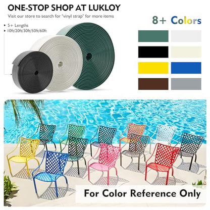 LukLoy 2" Wide 40ft Long Vinyl Straps for Patio Chairs Repairs, Green - color: Green