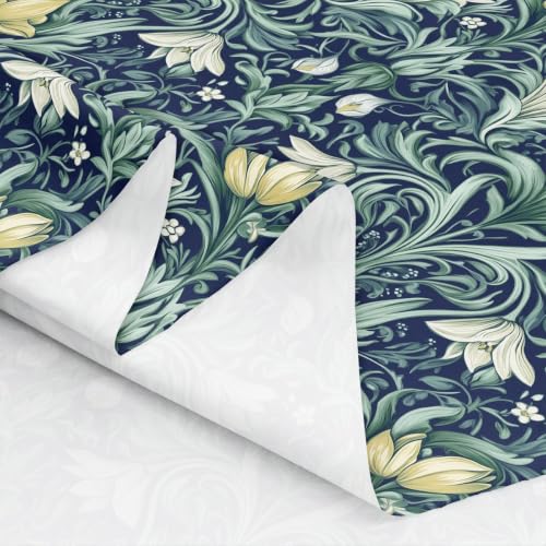 Garden Women Floral Beige Green Flowers Fabric by The Yard 1 Yard Leaves - color: Beige Green, size: 1 Yard