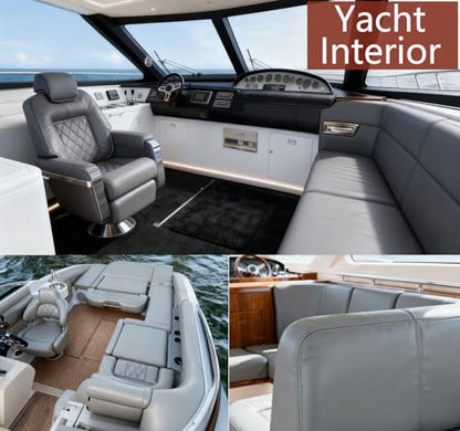 CDY Marine Vinyl Faux Leather: Soft Waterproof Faux Leather Fabric 54"x 36" - color: Grey