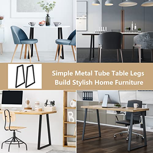 Metal Table Legs 28 Inch, Trapezoid Desk Legs, Bench, End/Side/Dining Table