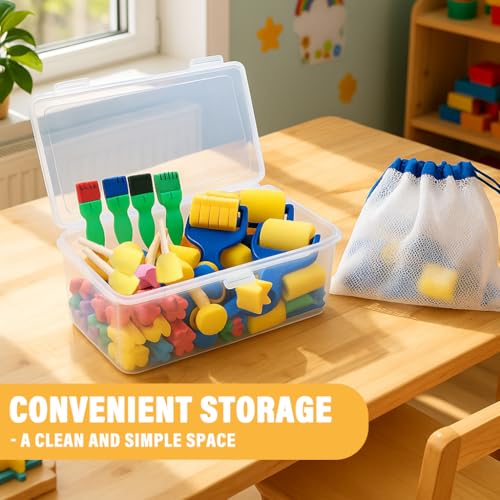 53-Pack Sponge Paint Brushes, Washable Painting Brushes - style: 53 Pcs