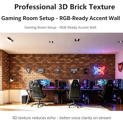 3D Wall Panels Peel and Stick, 10Pcs Brick Textured PVC Brick Panels - color: Large Brown Brick