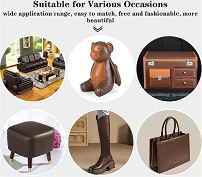 CDY Marine Vinyl Faux Leather: Soft Waterproof Faux Leather Fabric 54"x 36" - color: Dark Brown