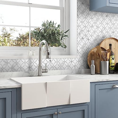 10-Sheet Coin Waterjet Peel and Stick Backsplash, Carrara White Marble Looks Self Adhesive Tiles, Stick on Backsplash for Kitchen, Bathroom