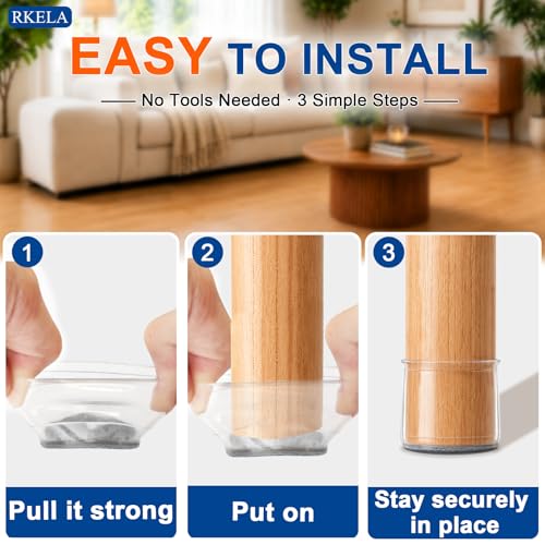 Chair Leg Floor Protectors,24 Pack Round Furniture Pads for Hardwood Floors - size: Universal M