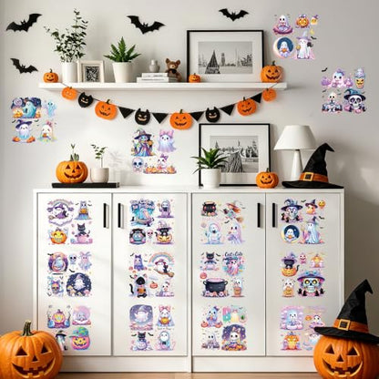 16 Pcs Halloween Neon Rub-On Transfers for Furniture & Crafts - style: Halloween Neon