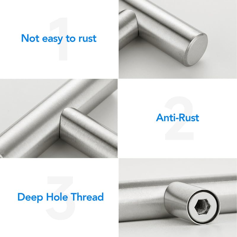 HOME EDIT Brushed Nickel Cabinet Handles, Drawer Pulls, 2-1/2 Inch, 30 Pack - color: Brushed Nickel, size: 2-1/2 Inch Hole Center