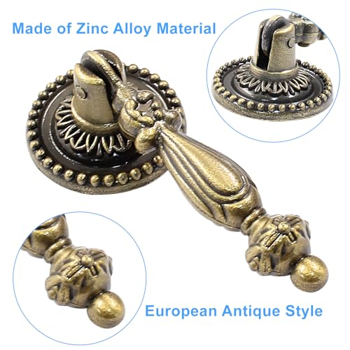 Bonsicoky 6PCS Antique Style Tear Drop Pulls, Bronze - color: Bronze