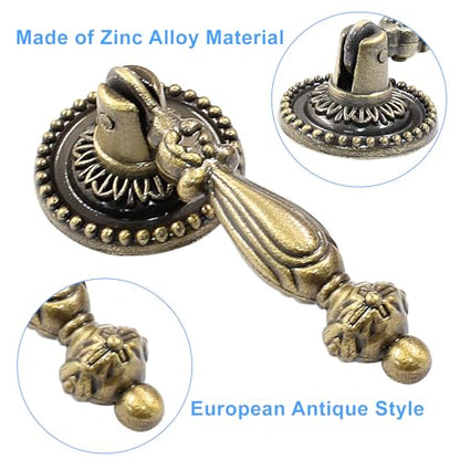 Bonsicoky 6PCS Antique Style Tear Drop Pulls, Bronze - color: Bronze