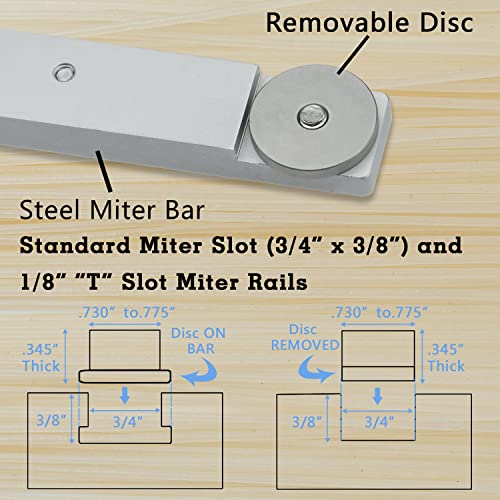 Precision Miter Gauge with a Standard Slot (3/4” x 3/8”), Table Saw Miter Gauge High Accuracy Miter Saw Protractor with 27 Angle Stops, Great Woodworking Tool Table Saw Accessories