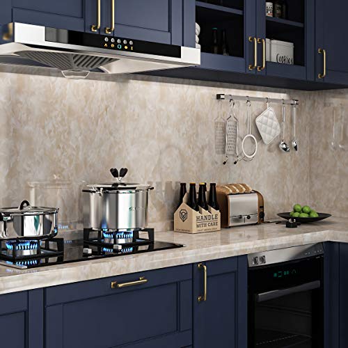 Livelynine 197 x 36 Inch Marble Contact Paper Peel and Stick Countertops Beige Countertop Peel and Stick Waterproof Vinyl Wallpaper for Kitchen Counter Top Covering Island Table Dresser Top Desktop - size: 36" x 197"