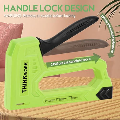 THINKWORK Light Duty Staple Gun - Upholstery Staple Gun for Wood - color: Green