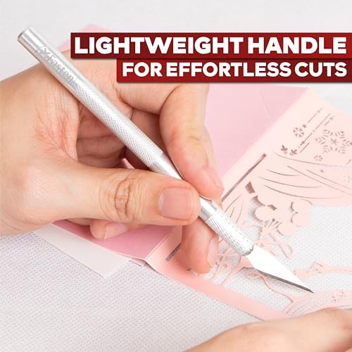 XFasten Exacto Knife Set - 2 Knives with 60 Blades | Precision Craft Knife for Art, Clay, Mat, Plastic, Paper