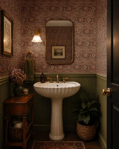 Tribal Geometric Brown Peel and Stick Wallpaper Removable Boho 9in×19.7ft - color: Tribal Brown