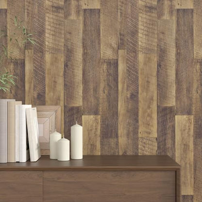 CHIHUT Removable Dark Wood Butcher Block Contact Paper Waterproof Self Adhesive Wood Wallpaper Textured Rustic Wood Grain Vinyl Wrap 12in x 100in for Countertops Cabinets Furniture Table Desk Cover - size: 12" x 100"