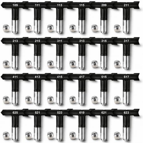 24 pcs Reversible Airless Spray Tips Set for Airless Paint Sprayer,for Wall Fence Deck Cabinet and Guns House Painting