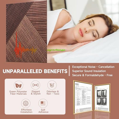TO-TH Sound Proofing Panel Peel and Stick Wall Panels 6Pack, Red Sandalwood - color: Red Sandalwood