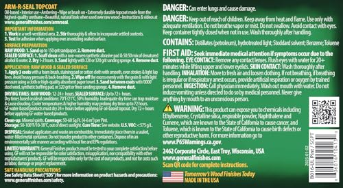 General Finishes Arm-R-Seal Oil Based Topcoat, 1 Pint, Semi-Gloss - color: Semi-Gloss, size: 1 Pint