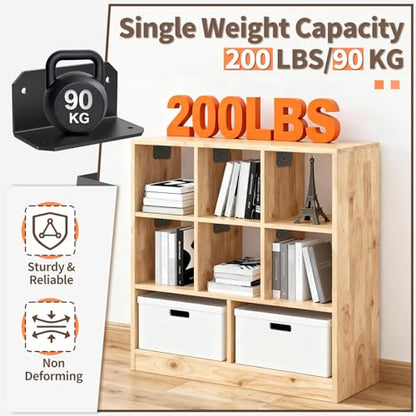 2x4 Inch 90 Degree Corner Bracket, 200 LBS, Black, 8 Pack - color: Black-8PCS