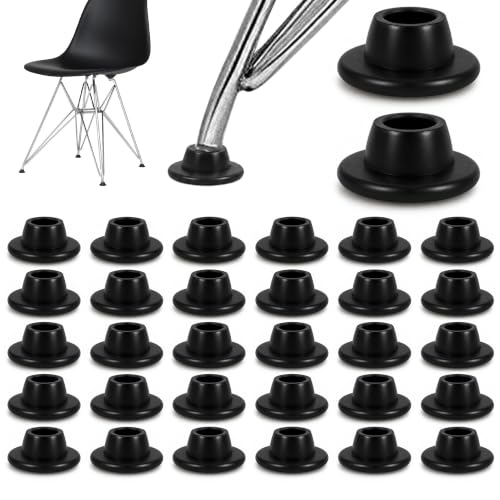 32 Pack 7/16 Inch Black Nylon Chair Glides - color: Black