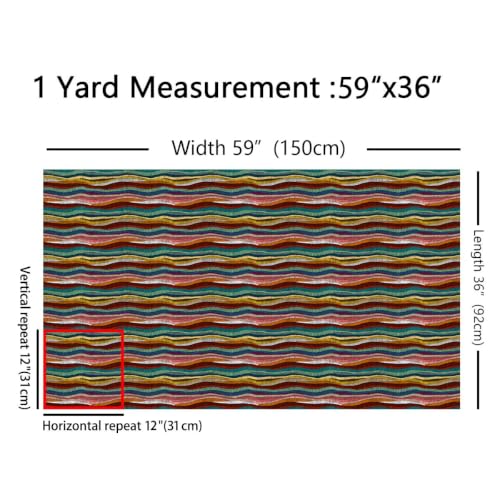 Boho Fabric by The Yard, 1 Yard - color: Multi 06, size: 1 Yard