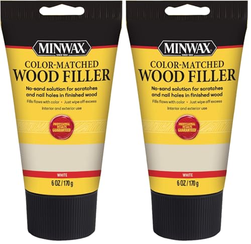 Minwax Color-Matched Wood Filler, White, 6 oz (Pack of 2) - size: 6 oz. (Pack of 2)