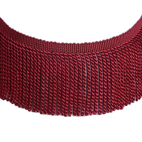 5 Yard Curtain Bullion Fringe Trim-Rayon Tassel Embellishments - color: red