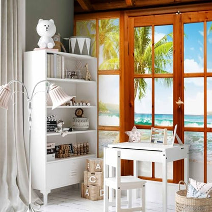 artgeist - Peel and Stick Wall Mural, Living Room Tropical Island 77x55 in - color: #08, size: 55"x77"