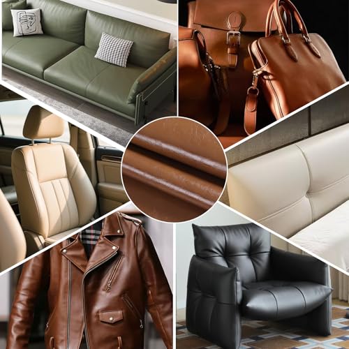 54" Marine Vinyl Upholstery Faux Leather Fabric by The Yard Waterproof - color: Brown, size: Pre-cut 1 Yard 54"x36"